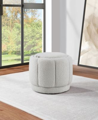 15.75" Fabric Lanyard Storage Ottoman