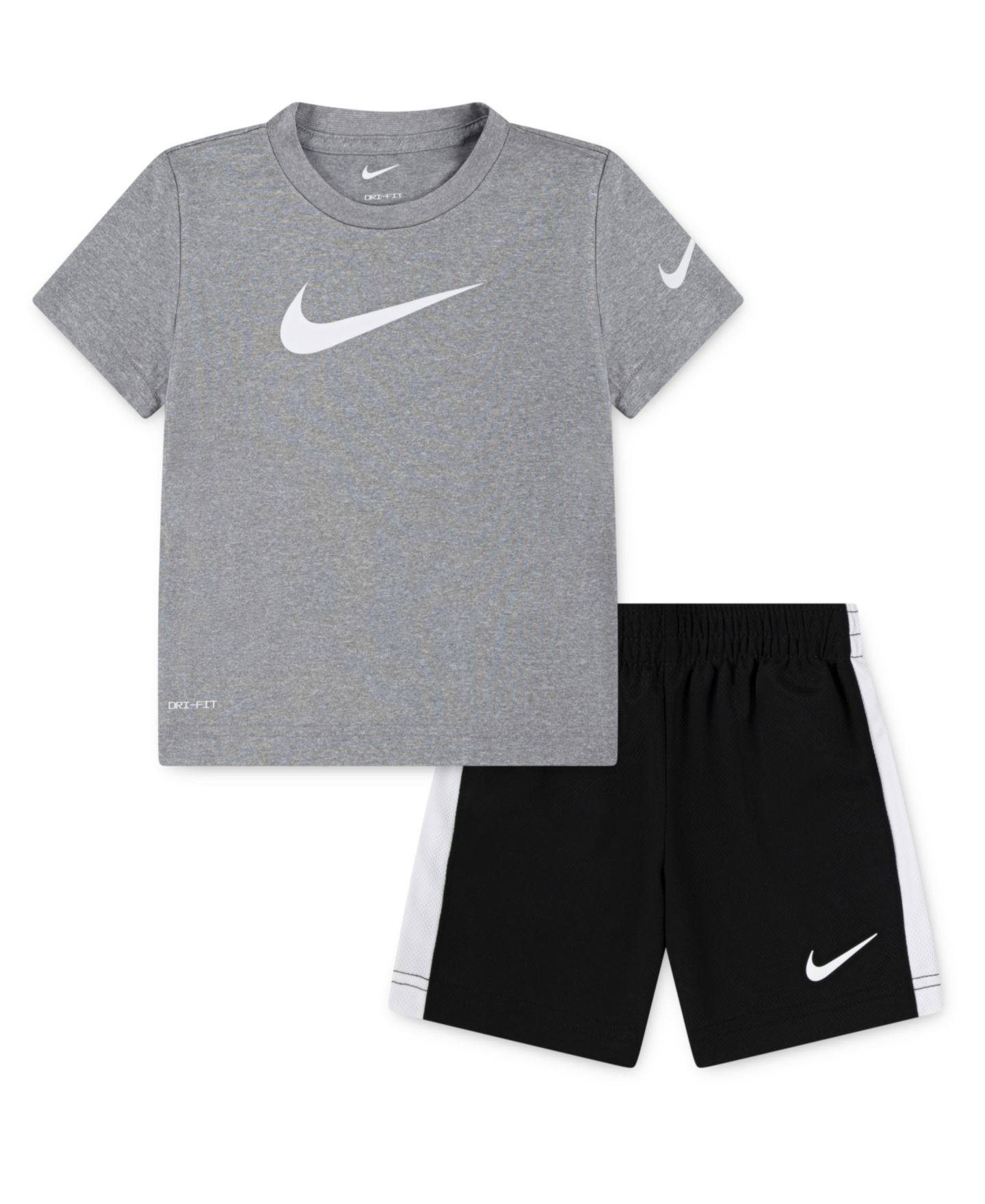 Детский комплект Nike Dri-FIT Swoosh: футболка и шорты, 2-7 лет, 2 предмета, цвет: Чёрный — фото 4