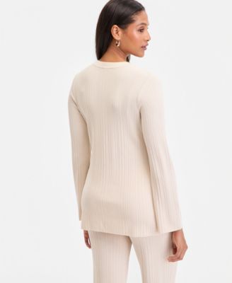 Women's Rib-Knit Long Cardigan