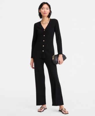 Women's Rib-Knit Long Cardigan