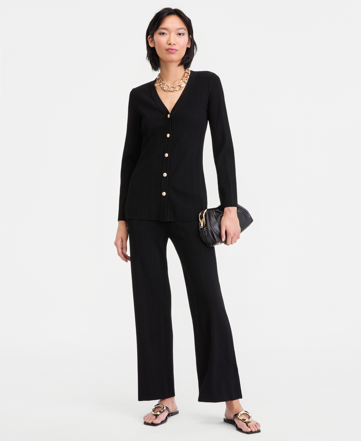 I.n.c. International Concepts Women's Rib-Knit Long Cardigan, Macy's Exclusive