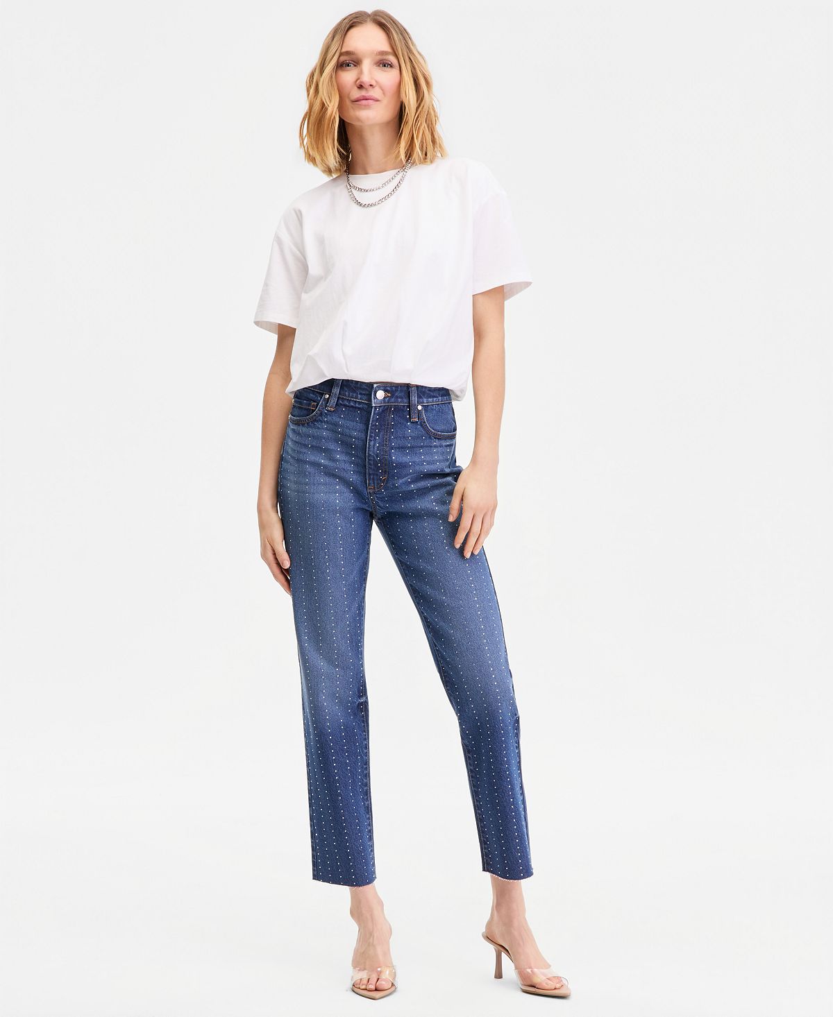 I.N.C. International Concepts Women's Crystal-Embellished Straight-Leg Jeans view 3 — MAYCSS fashion products