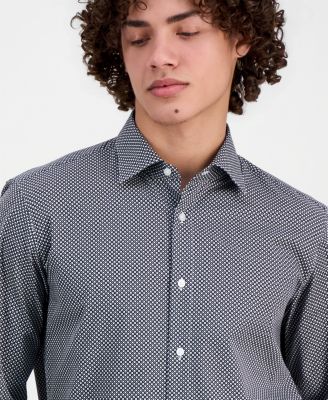 Hugo Boss Men's Valerio Long Sleeve Button-Front Geo Print Shirt