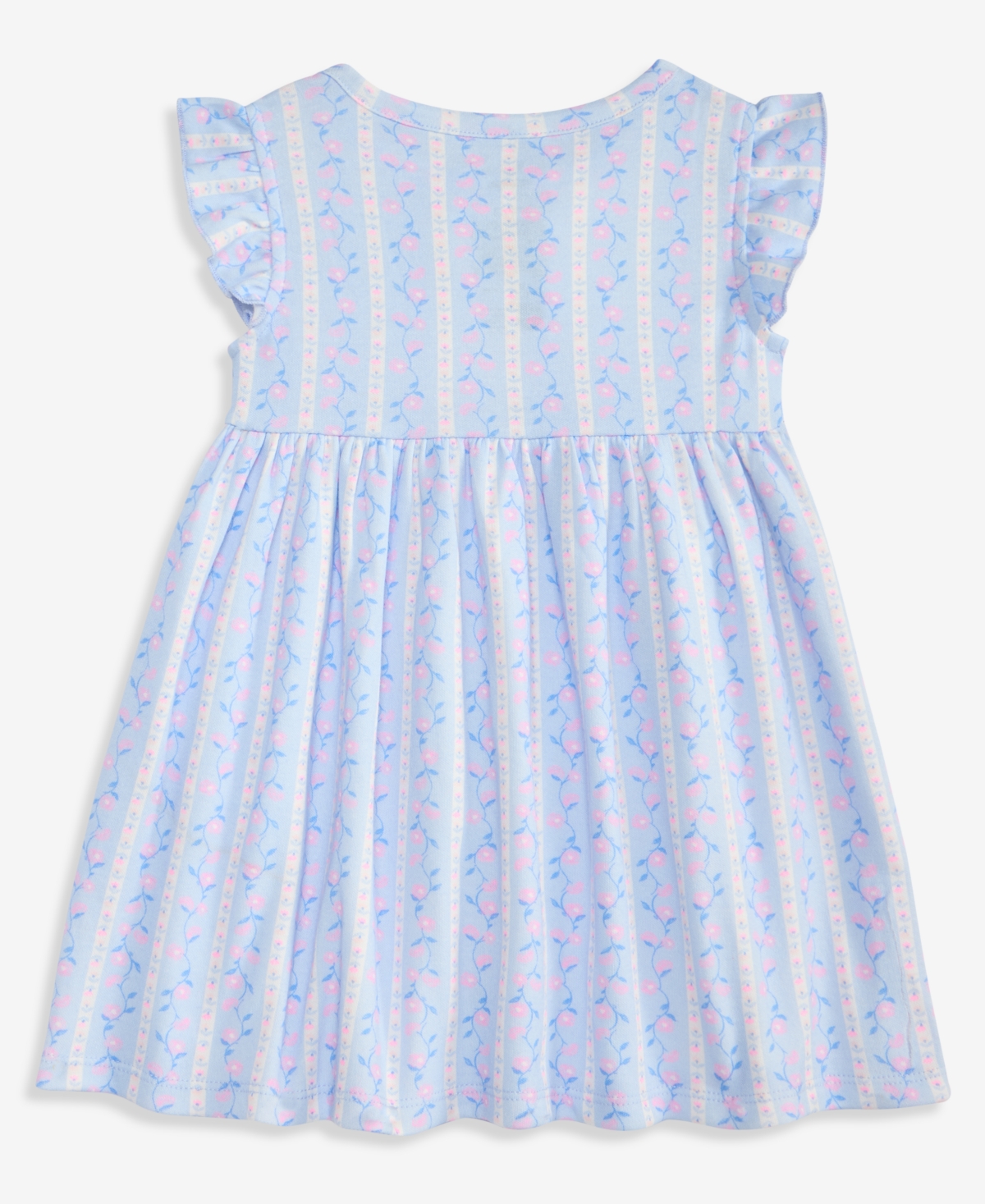First Impressions Baby Girls' Linear Floral-Print Flutter-Sleeve Dress, Macy's Exclusive