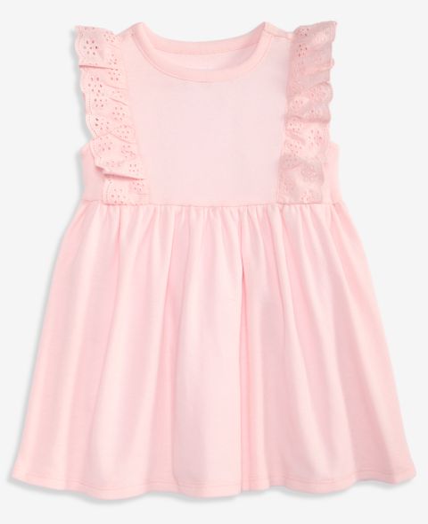 Платье First Impressions Mix and Match Eyelet-Ruffle Dress для девочек-малышей, цвет: Розовый