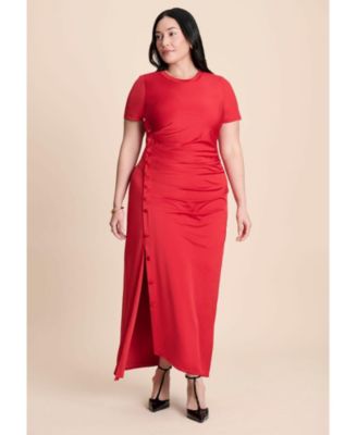 Women's Slinky Dress W Buttons