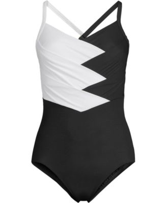 Women's SlenderSuit Pleated Low Leg One Piece Swimsuit