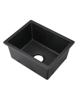 13.77x17.71inch Quartz Undermount Bar Sink with Basket Strainer Heat Stain Resistant