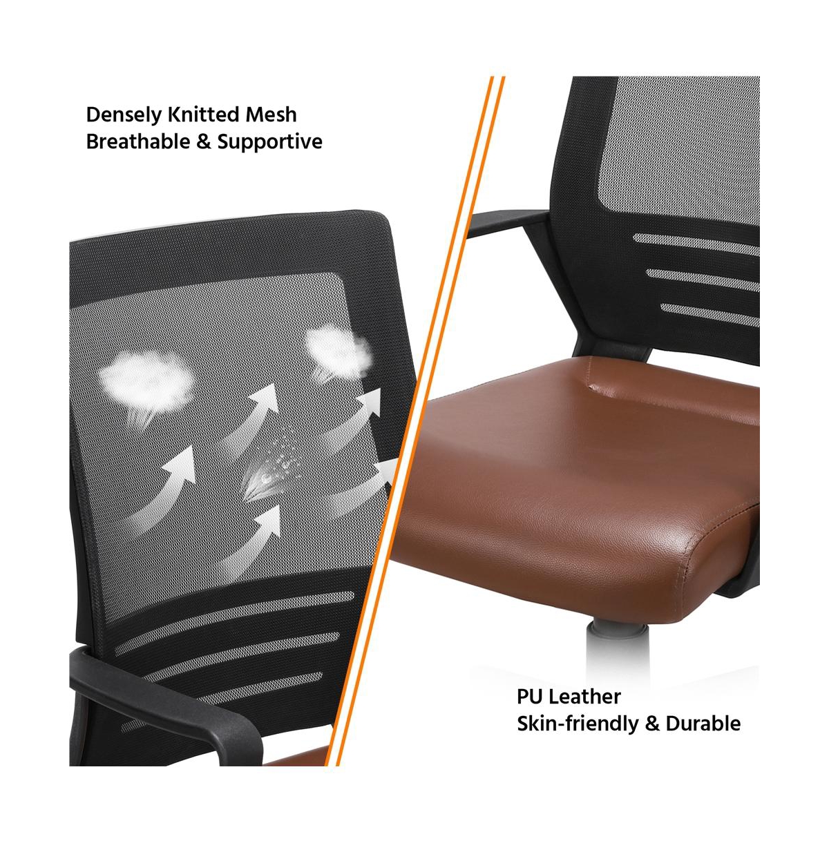 Yaheetech Home Office Desk Chair Mid Back Computer Chair