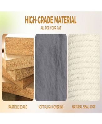 78.8'' Cat Tree with Wide Base, Large Condo,2 Sisal Scratching Post in Dark Gray