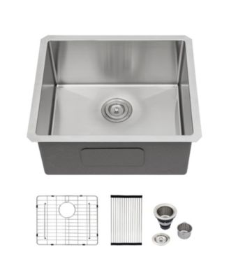 21x18x9inch Undermount Kitchen Sink 16 Gauge Stainless Steel Deep Single Bowl with Grid