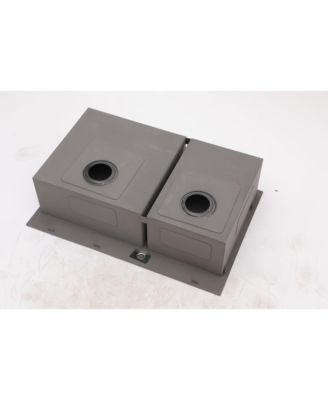 33x22x9inch Gunmetal Black Double Bowl Kitchen Sink Drop In Stainless Steel 16 Gauge 60 40 Split
