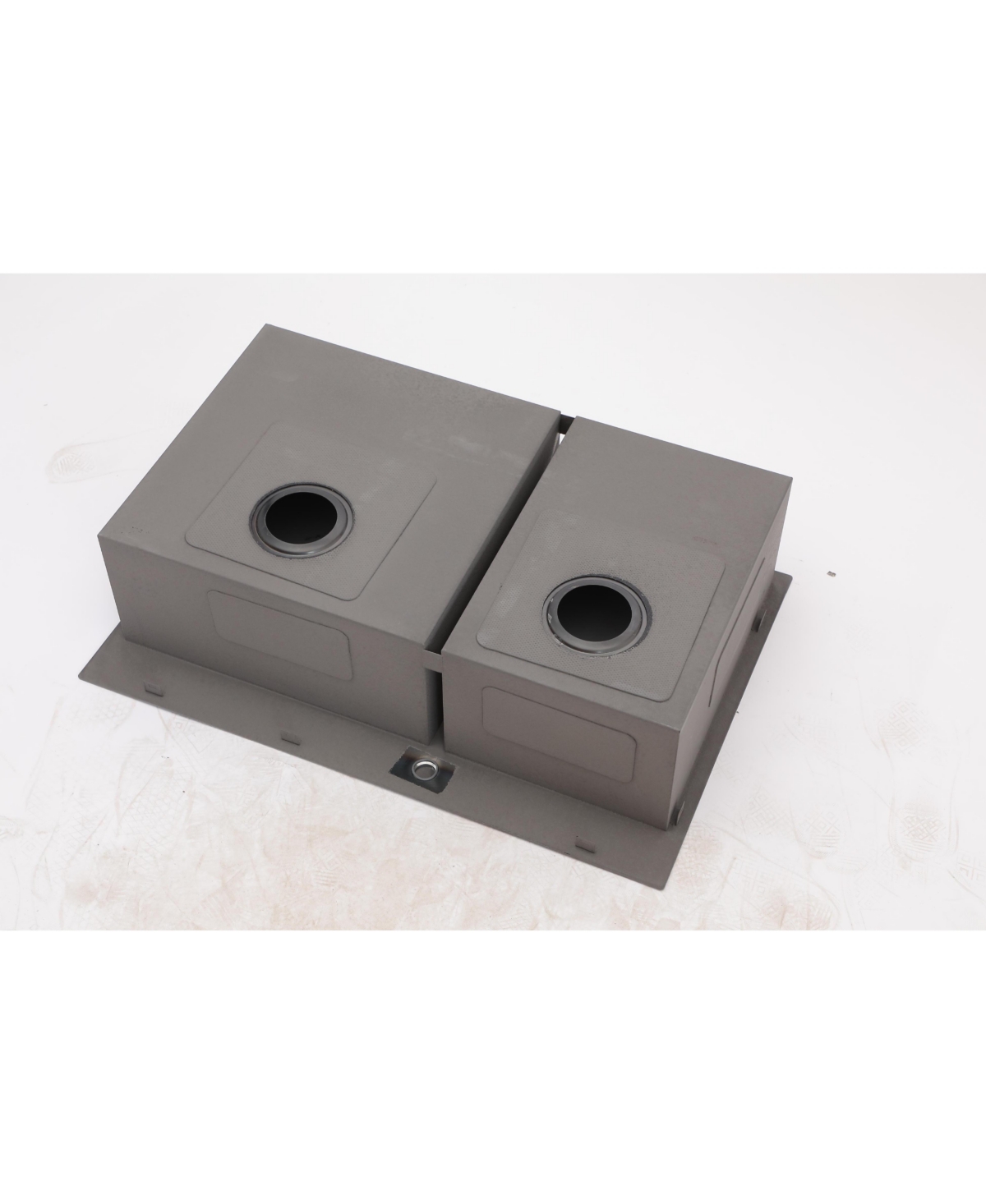 flynama 33x22x9inch Gunmetal Black Double Bowl Kitchen Sink Drop In Stainless Steel 16 Gauge 60 40 Split