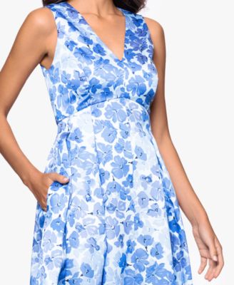 Women's Floral Printed V-Neck Gown