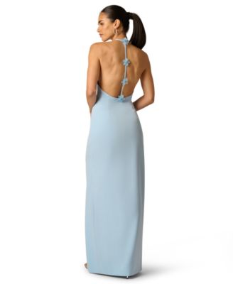 Women's Stretch Halter Neck Ball Gown