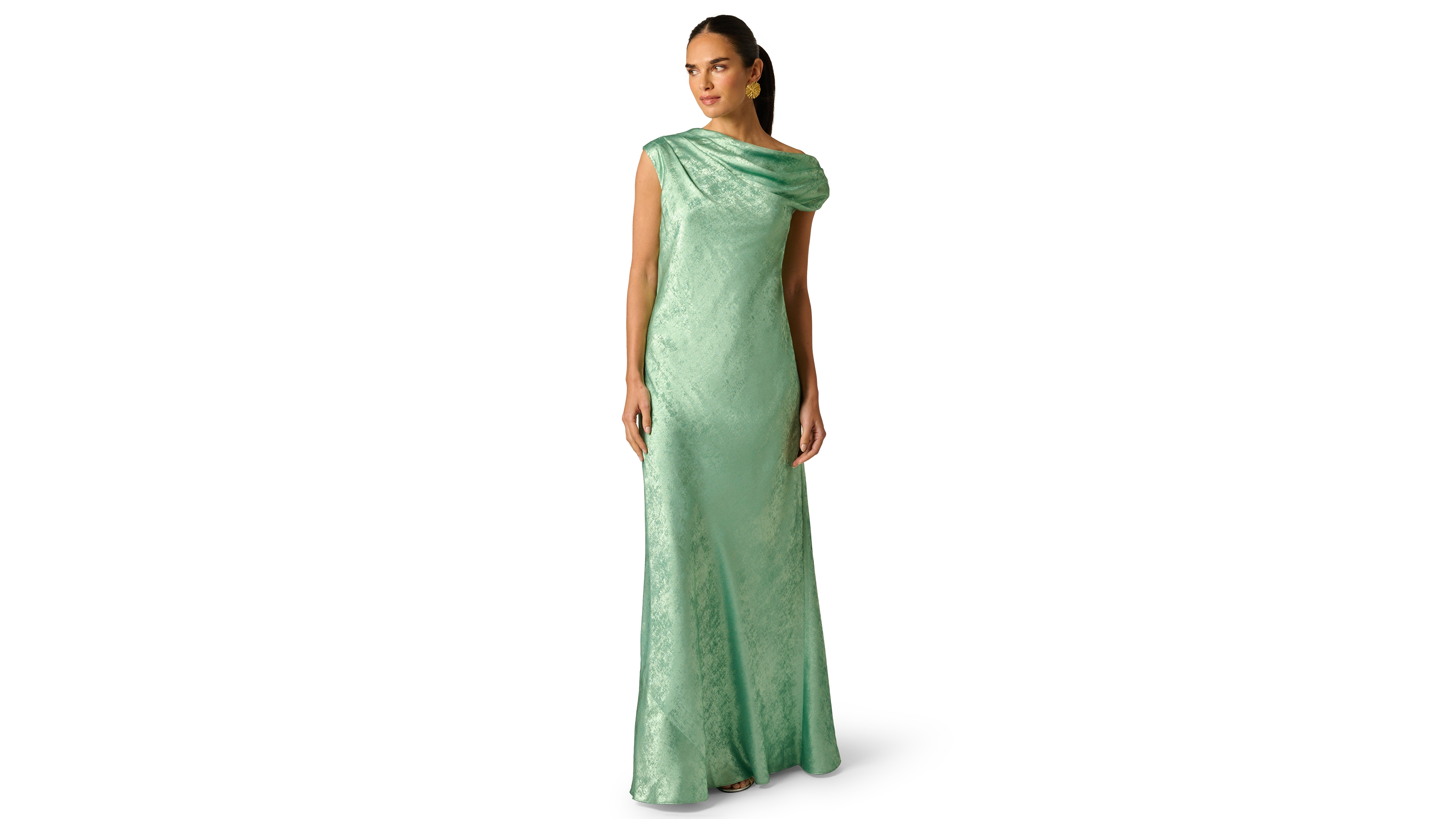 Adrianna Women's Foiled Off-The-Shoulder Ball Gown