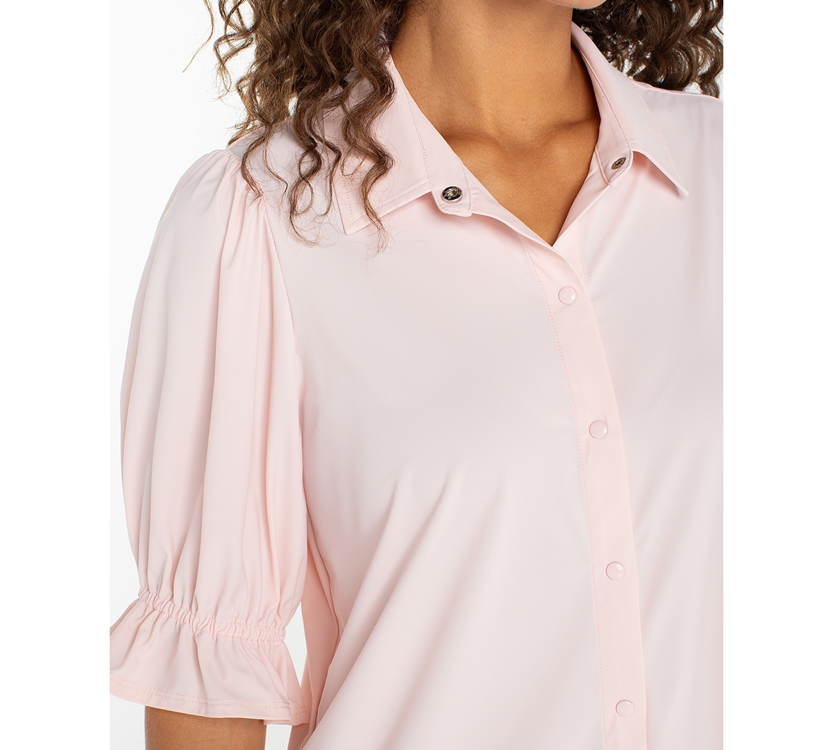 Liverpool Los Angeles Petite Puffed-Sleeve Blouse