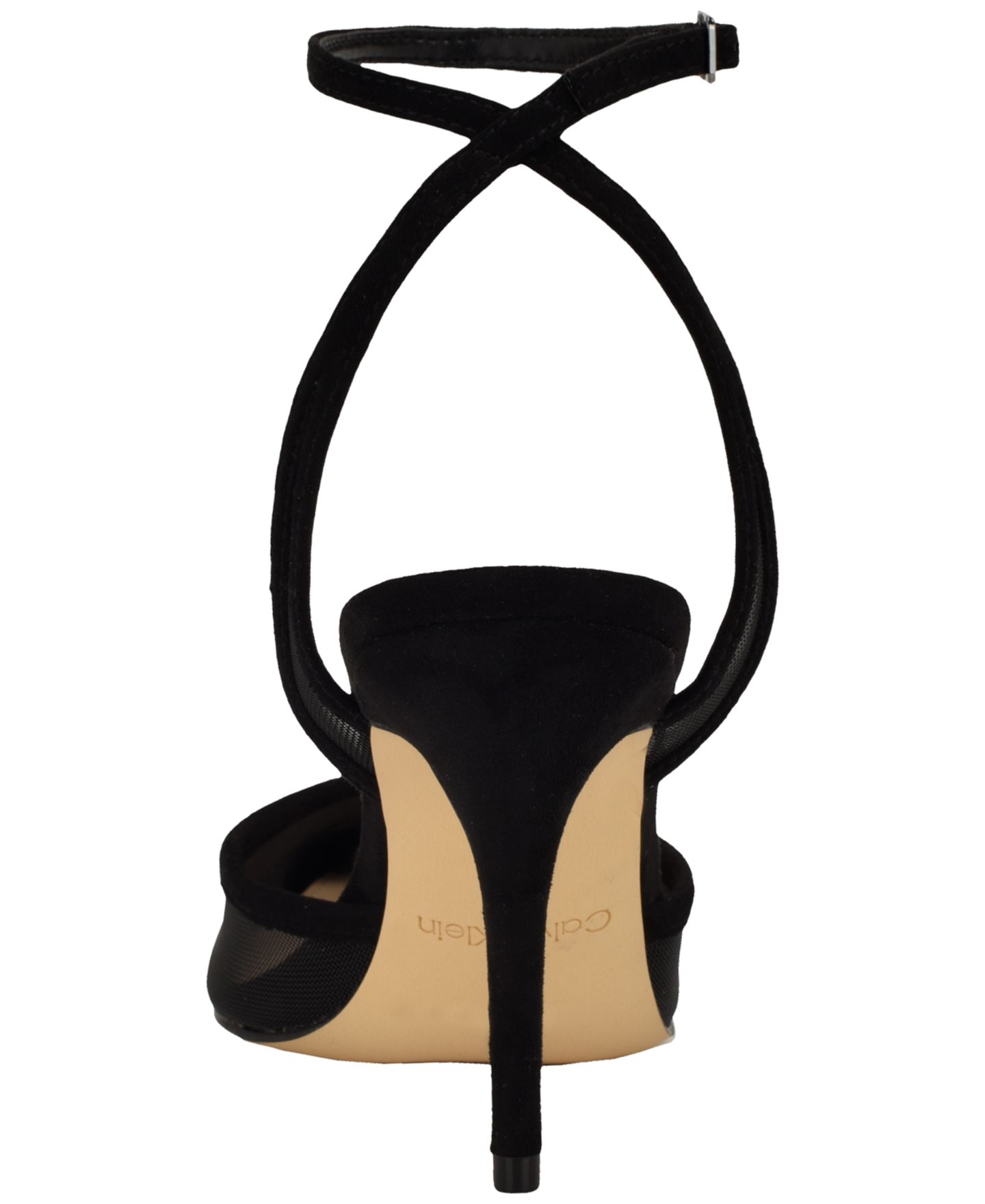 Женские туфли Calvin Klein Ozala Mesh Ankle Strap Stiletto Pumps, цвет: Чёрный сетчатый — фото 3