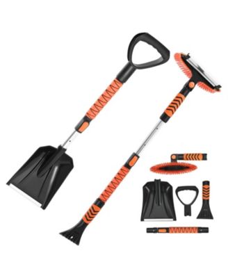 Snow Brush & Ice Scraper, 42" Extendable, 180° Pivoting Brush Head, Non-Slip Grip, For Cars/SUVs