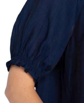 Women's Draped Short-Sleeve Blouse