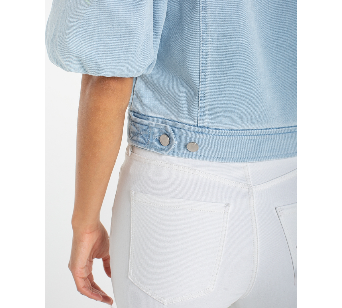 Liverpool Los Angeles Women's Notch Collar Cropped Trucker Jacket