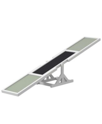 Wooden Dog  Agility Seesaw for Outdoor in White and Gray