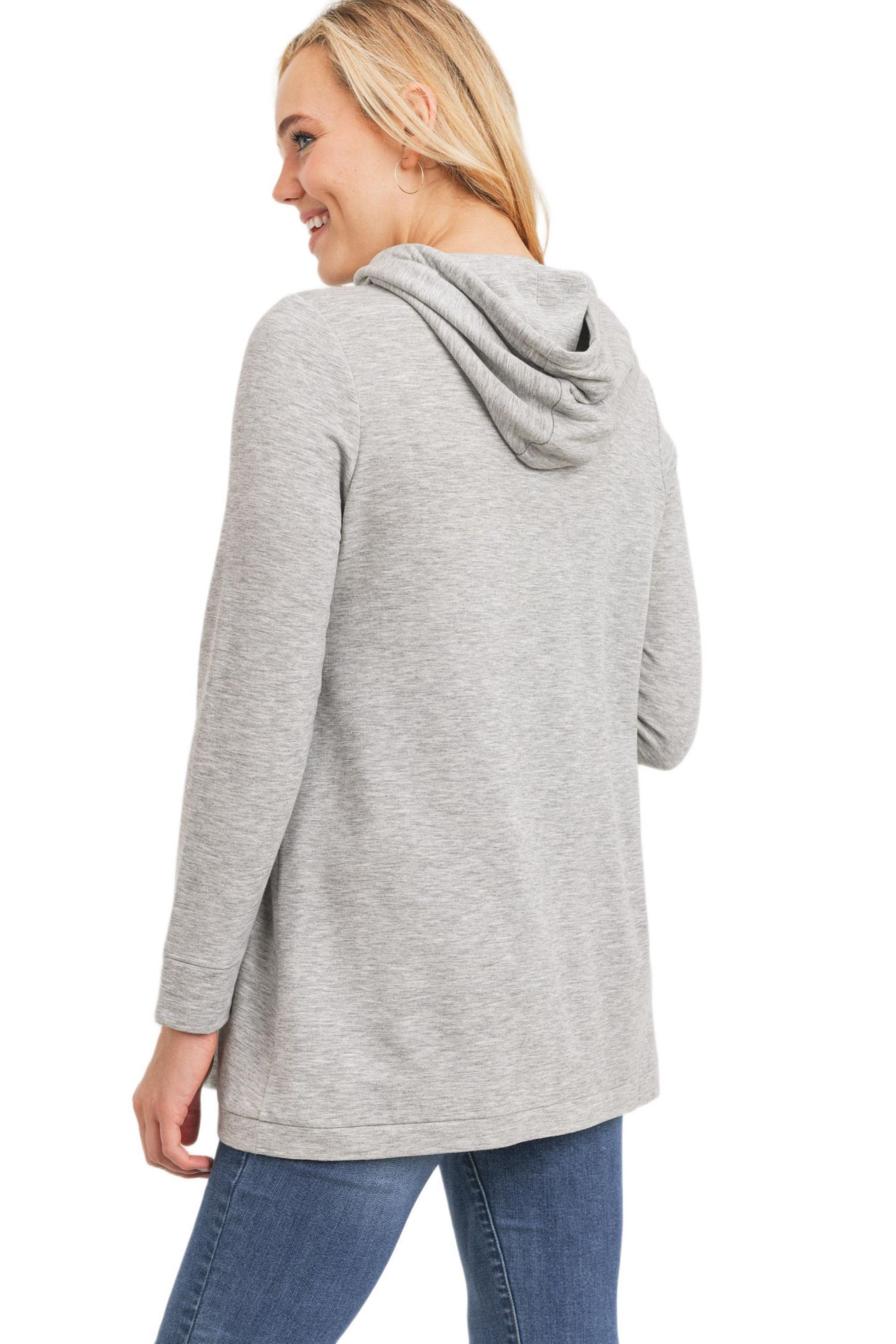 Женское худи Hello Miz Maternity Crossover Drawstring Nursing, цвет: Меланжевый серый — фото 3