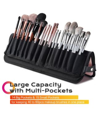 Makeup Brush Holder Bag Foldable Cosmetic Case ForgetMeNot Pink Artist