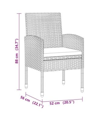 Outdoor Dining Set Grey PE rattan Standard Durable