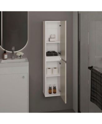 Burgaw Bathroom Cabinet, 2 Doors, 4 Shelves