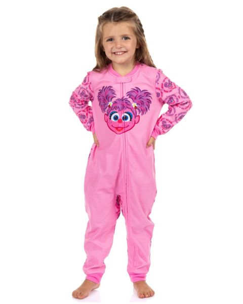 Sesame Street Toddler Girls Abby Cadabby Character Face Front Zip Footless Sleeper, цвет: Розовый