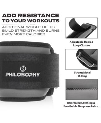 Adjustable Ankle/Wrist Weights, Set of 2 - 1 lb Each, 2 lb Total for Strength Training and Fitness