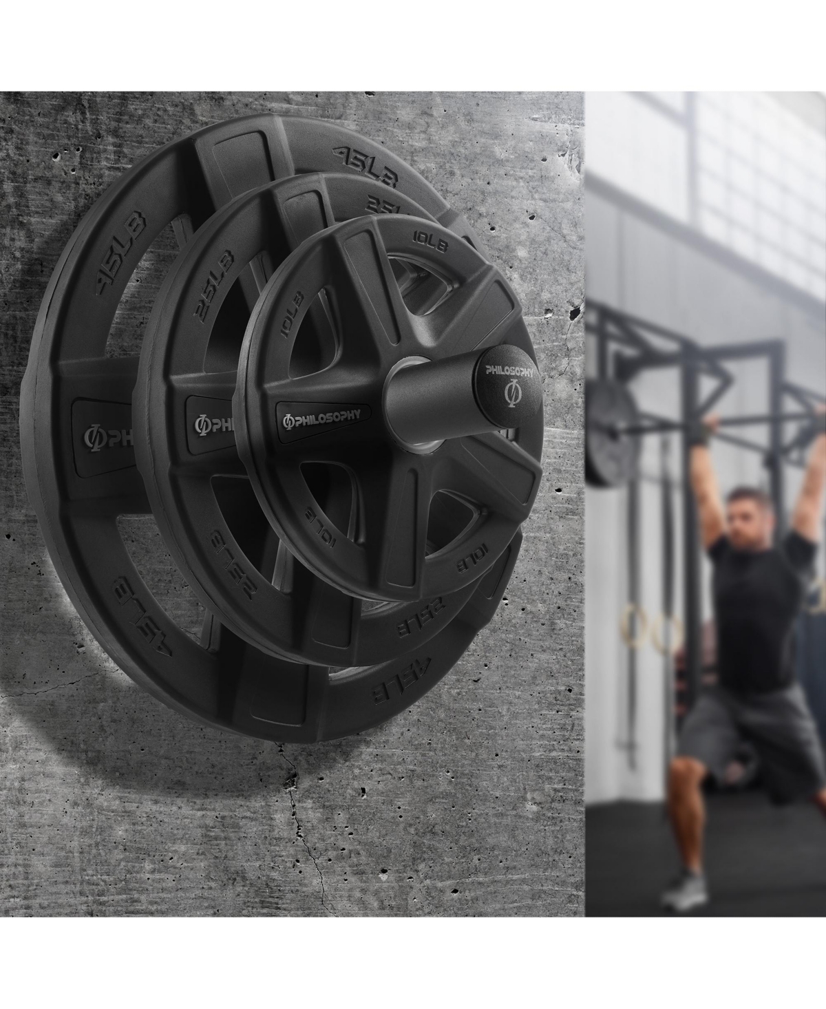 Philosophy Gym Wall Mounted Olympic Weight Plate Holder, Fits 2" Weight Plates