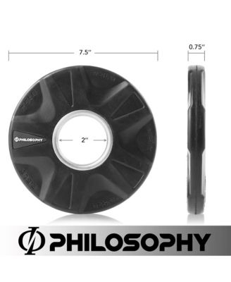 Set of 2 Rubber Coated 2-inch Olympic Grip Weight Plates (10 LB each) for Weightlifting