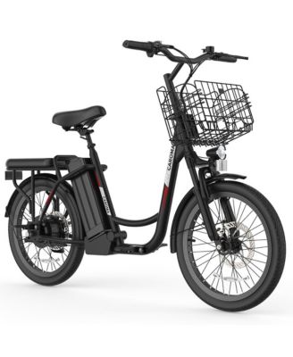 Peak 800W Electric Scooter with Seat, 20" Tire Electric Bike with 48V Removable Battery, Up to 30Miles & 20MPH, Basket&Adjustable Seat