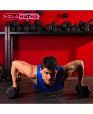 Iron Hexagonal Cast Exercise 25 lb Dumbbell Weights w/Contoured Grips