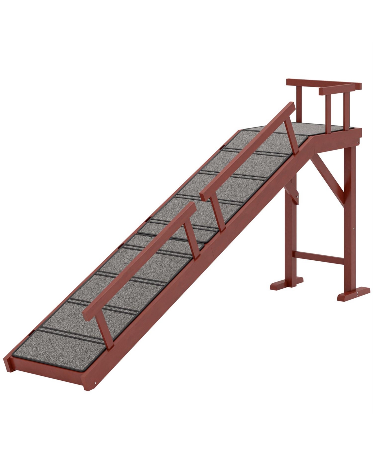 Aostirmotor Wooden Dog Ramp for Outdoor & Indoor in Brown