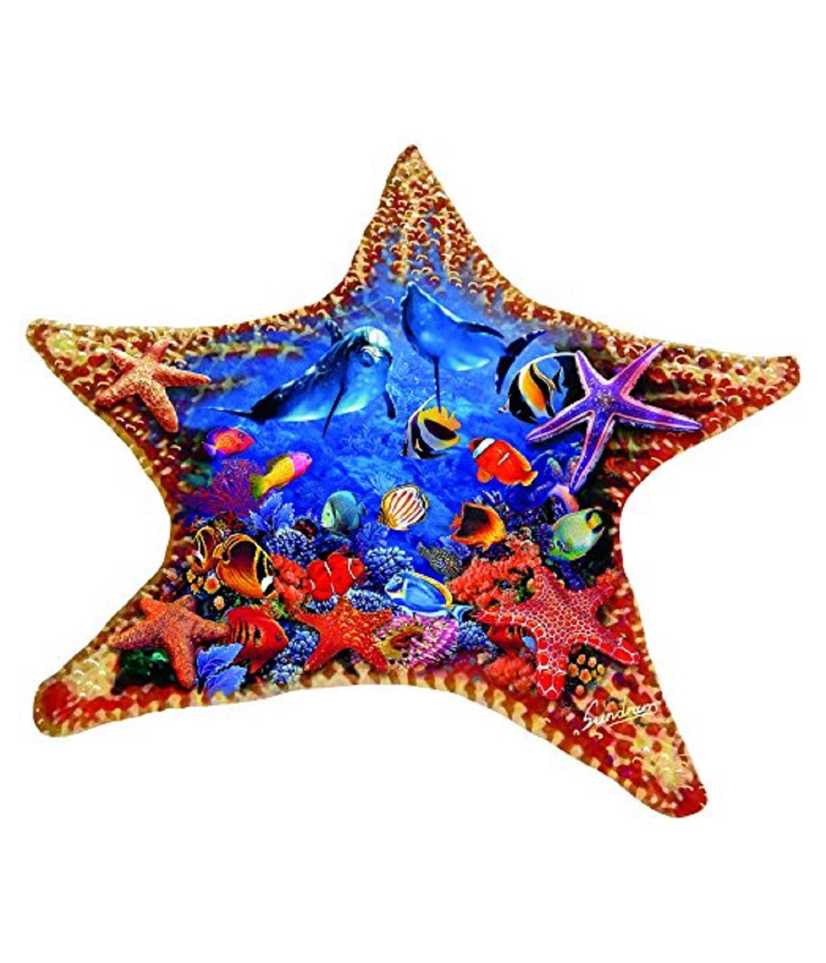 SunsOut Starfish 600 piece Jigsaw Puzzle for Adults Special Shape