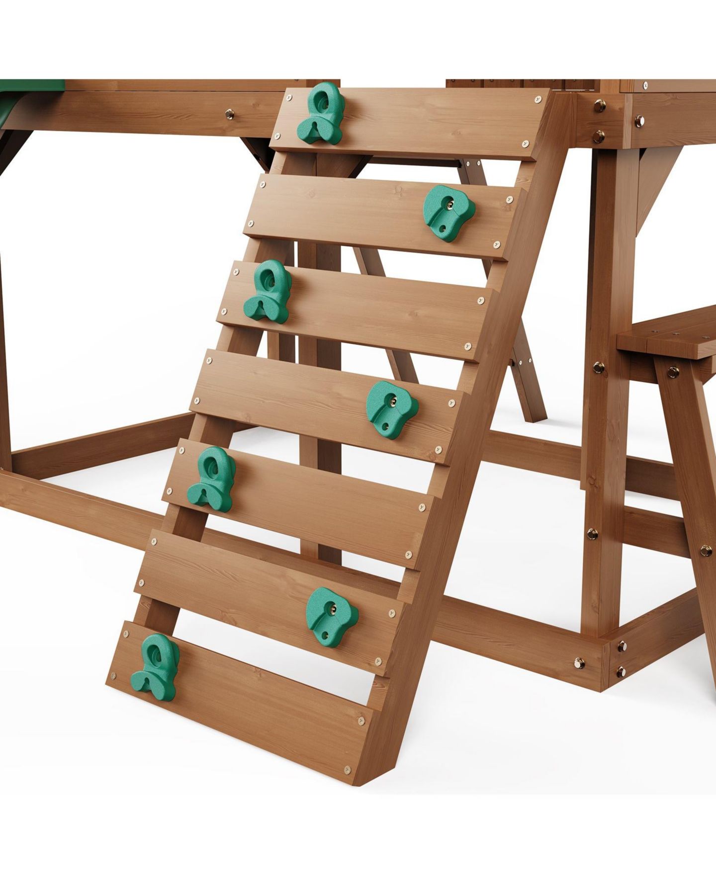 Детская игрушка Slickblue Kids Garden Playhouse with Slide and Ladder, цвет: Коричневый — фото 2
