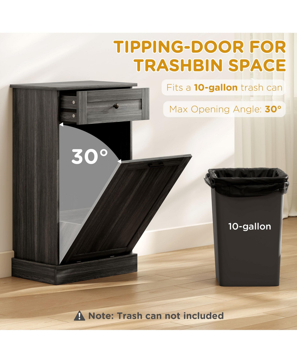 Homcom Kitchen Tilt Out Trash Bin Cabinet, Free Sding Recycling Cabinet