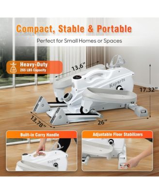 Mini Elliptical Machine with 3-Level Incline and LED Display, White