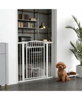 Extra Wide Walk Through Dog Gate in White