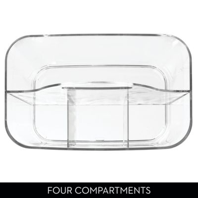 iDesign 4-Section Storage Caddy Organizer with Handle - Clear