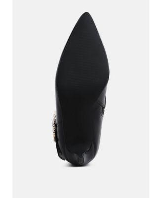 Womens Ebera Chunky Buckle Strap Ankle Boots