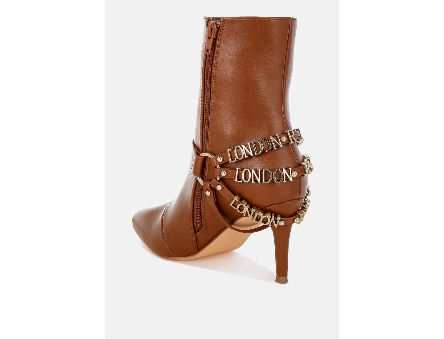 Женские ботинки London Rag Nicene Harness Detail Stiletto, цвет: Бежевый / Хаки — фото 7