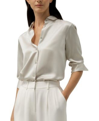 Women's Spread Collar Silk Shirt