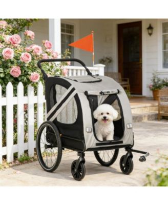 Dog Stroller Bicycle Carrier with 2 Wheels in Black