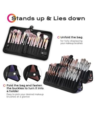 Makeup Brush Holder Bag Foldable Cosmetic Case ForgetMeNot 2 Pack