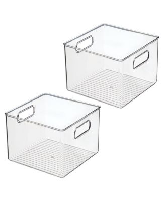 Pantry Storage Bin with Handles - Set of 2 - Clear