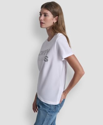 Women's Crew Neck Stacked Rhinestone T-Shirt